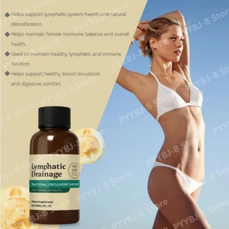 59Ml Lymphatic Drainage Drops with 4 Types of Herbal Extracts Help Detoxification to Promote Lymphatic & Immune Function Health