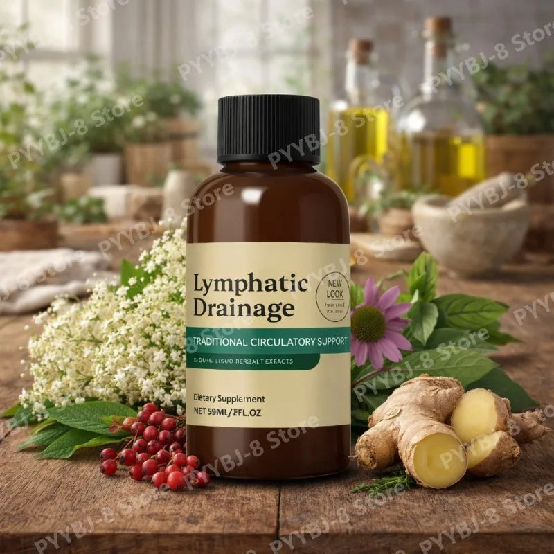 59Ml Lymphatic Drainage Drops with 4 Types of Herbal Extracts Help Detoxification to Promote Lymphatic & Immune Function Health