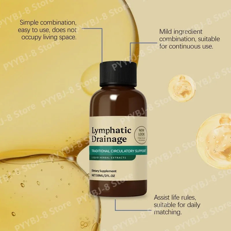 59Ml Lymphatic Drainage Drops with 4 Types of Herbal Extracts Help Detoxification to Promote Lymphatic & Immune Function Health