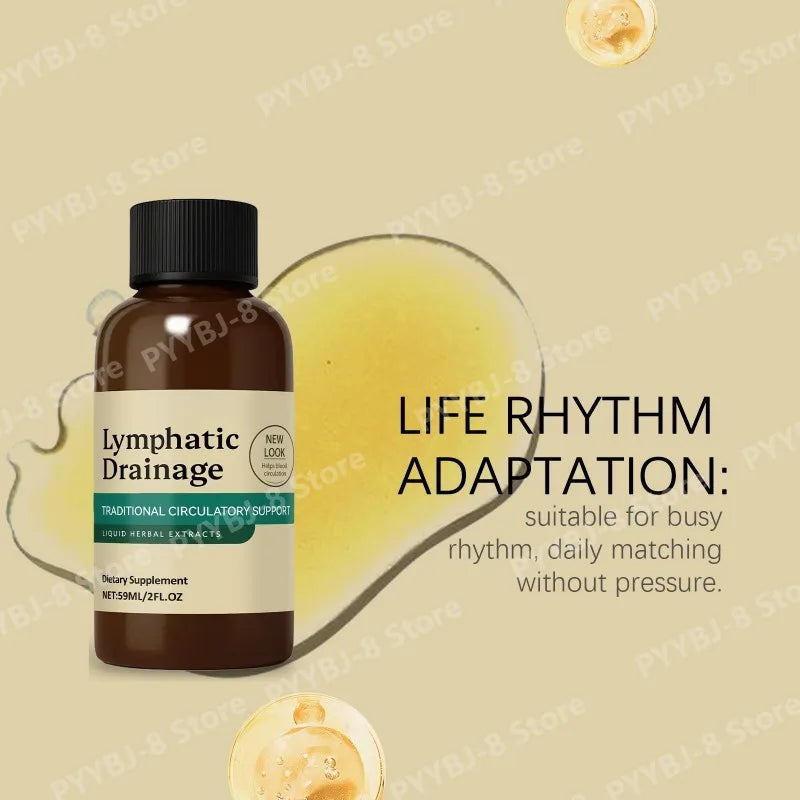 59Ml Lymphatic Drainage Drops with 4 Types of Herbal Extracts Help Detoxification to Promote Lymphatic & Immune Function Health