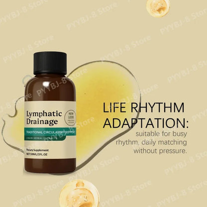 59Ml Lymphatic Drainage Drops with 4 Types of Herbal Extracts Help Detoxification to Promote Lymphatic & Immune Function Health